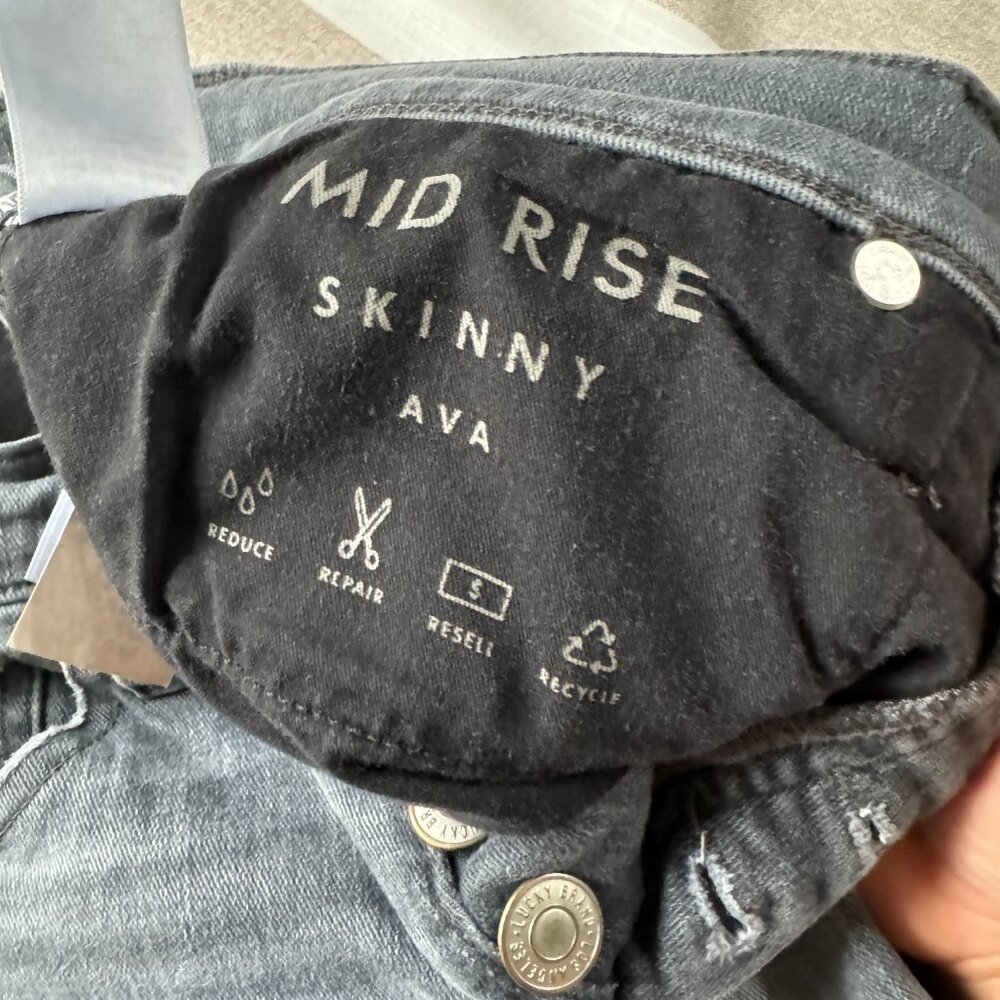 EUC Lucky Brand Mid Rise Skinny Blue Gray Jeans Sz 0 / 25R - Picture 3 of 8